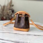 Louis Vuitton LV Women Nano Noé Bucket Bag Monogram Coated Canvas Brown - Image 3