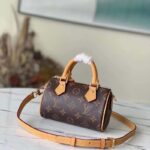 Louis Vuitton LV Women Nano Speedy Bag Brown Monogram Coated Canvas Cowhide - Image 2