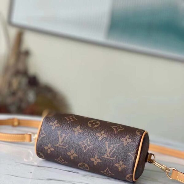 Louis Vuitton LV Women Nano Speedy Bag Brown Monogram Coated Canvas Cowhide (9)
