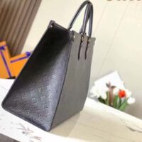 Louis Vuitton LV Women OnTheGO GM Tote Bag Black Monogram Embossed Leather (9)