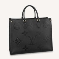 Louis Vuitton LV Women OnTheGO GM Tote Bag Black Monogram Embossed Leather (9)