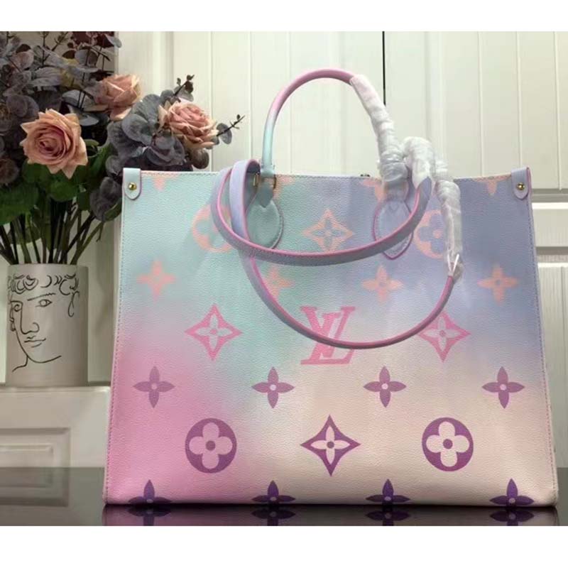 Louis Vuitton Onthego GM Sunrise Pastel in Coated Canvas with Gold