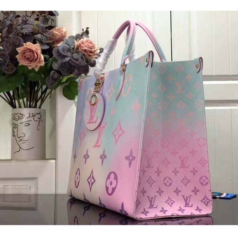 Louis Vuitton OnTheGo PM Monogram Coated Canvas Tote Sunrise Pastel