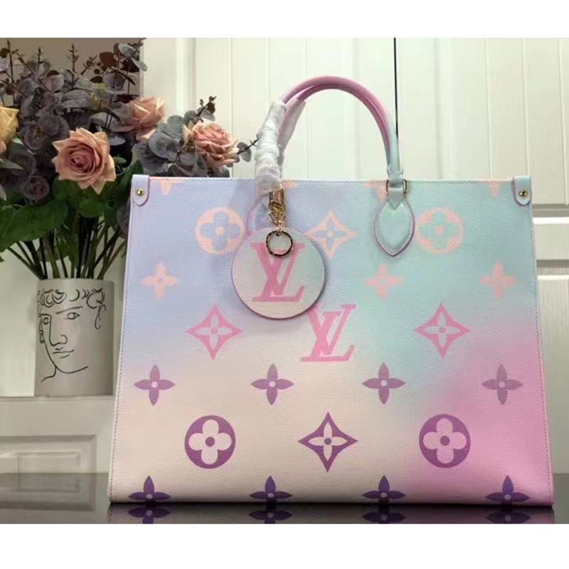 Louis Vuitton Onthego GM Sunrise Pastel in Coated Canvas with Gold