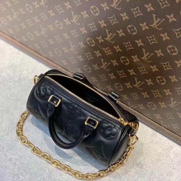 Louis Vuitton LV Women Papillon BB Handbag Black Quilted Embroidered Smooth Calf (6)
