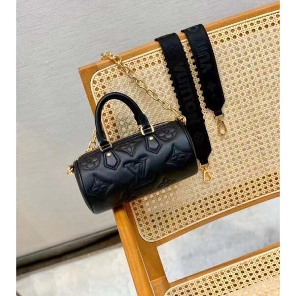 Louis Vuitton LV Women Papillon BB Handbag Black Quilted Embroidered Smooth Calf (7)
