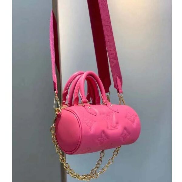 Louis Vuitton LV Women Papillon BB Handbag Pink Quilted Embroidered Smooth Calf (1)
