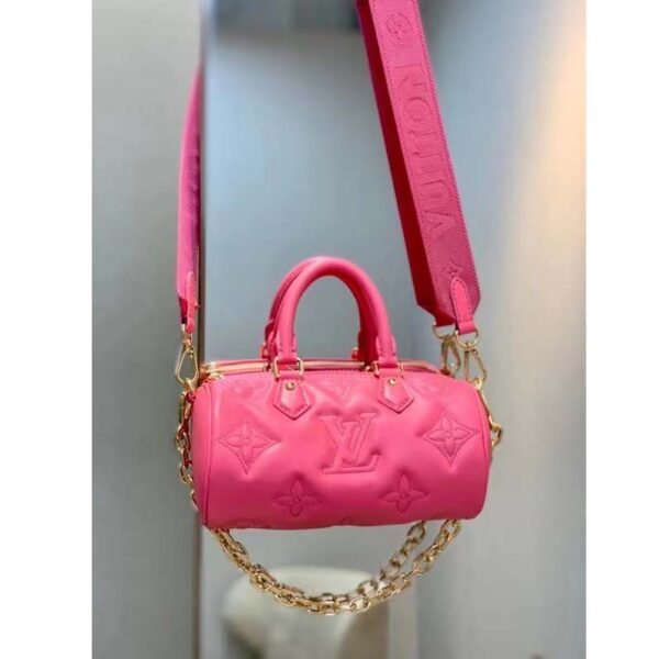 Louis Vuitton LV Women Papillon BB Handbag Pink Quilted Embroidered Smooth Calf (10)