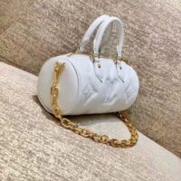Louis Vuitton LV Women Papillon BB Handbag White Quilted Embroidered Smooth Calf (12)