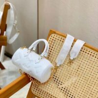 Louis Vuitton LV Women Papillon BB Handbag White Quilted Embroidered Smooth Calf (12)