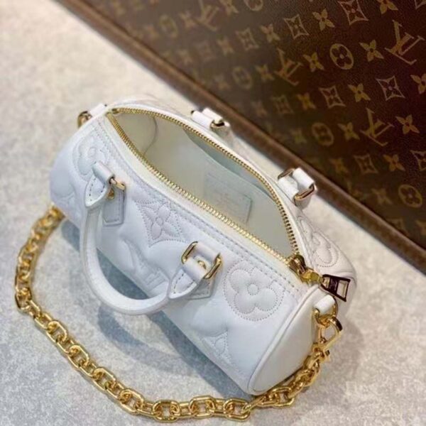 Louis Vuitton LV Women Papillon BB Handbag White Quilted Embroidered Smooth Calf (7)