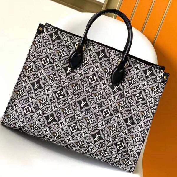 Louis Vuitton LV Women Since 1854 OnTheGo GM Tote Gray Cowhide Leather (6)
