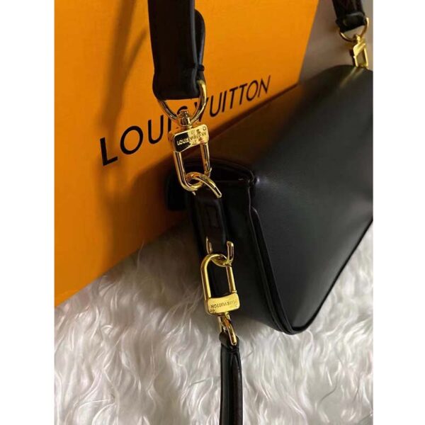Louis Vuitton LV Women Swing Black Calfskin Leather Monogram Canvas S Lock (11)