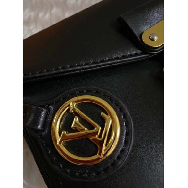 Louis Vuitton LV Women Swing Black Calfskin Leather Monogram Canvas S Lock (3)