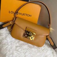 Louis Vuitton LV Women Swing Brown Calfskin Leather Monogram Canvas S Lock (3)