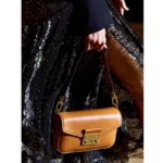 Louis Vuitton LV Women Swing Brown Calfskin Leather Monogram Canvas S Lock - Image 11