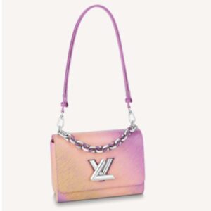 Louis Vuitton LV Women Twist MM Handbag Pink Epi Grained Cowhide Leather