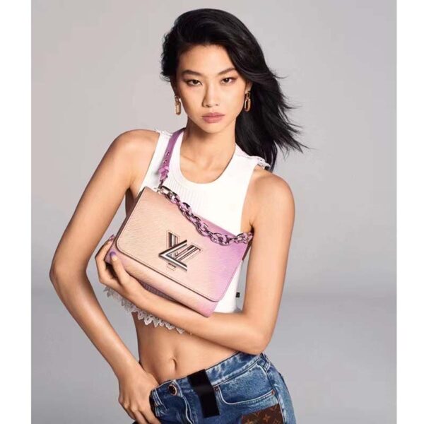 Louis Vuitton LV Women Twist MM Handbag Pink Epi Grained Cowhide Leather (6)