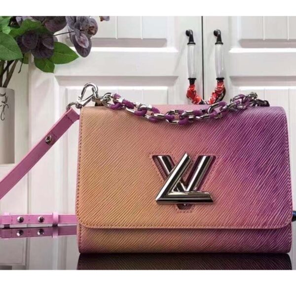 Louis Vuitton LV Women Twist MM Handbag Pink Epi Grained Cowhide Leather (8)