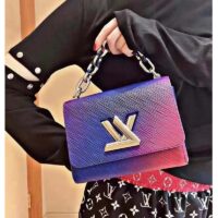 Louis Vuitton LV Women Twist PM Handbag Blue Epi Grained Cowhide Leather (12)