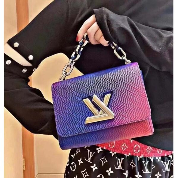 Louis Vuitton LV Women Twist PM Handbag Blue Epi Grained Cowhide Leather (1)