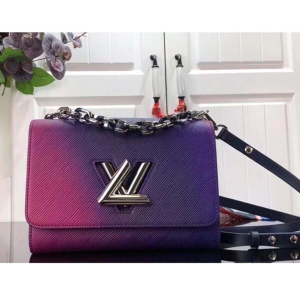 Louis Vuitton LV Women Twist PM Handbag Blue Epi Grained Cowhide Leather (10)