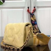 Louis Vuitton LV Women Wallet On Strap Banane Yellow Monogram Embroidered Leather (1)