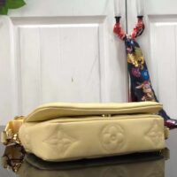 Louis Vuitton LV Women Wallet On Strap Banane Yellow Monogram Embroidered Leather (1)