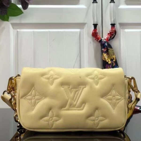 Louis Vuitton LV Women Wallet On Strap Banane Yellow Monogram Embroidered Leather (9)