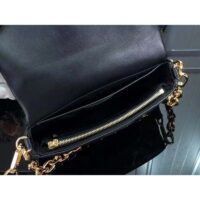 Louis Vuitton LV Women Wallet On Strap Black Monogram Embroidered Leather (8)