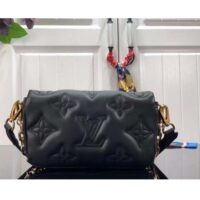 Louis Vuitton LV Women Wallet On Strap Black Monogram Embroidered Leather (8)