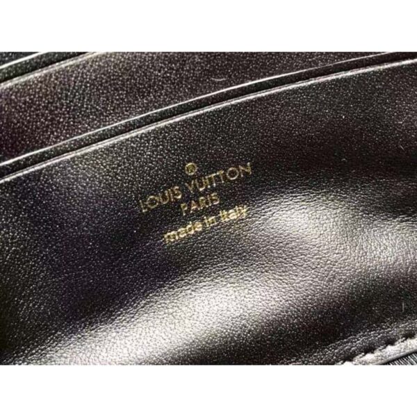 Louis Vuitton LV Women Wallet On Strap Black Monogram Embroidered Leather (7)