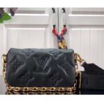 Louis Vuitton LV Women Wallet On Strap Black Monogram Embroidered Leather - immagine 2
