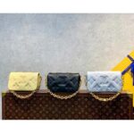 Louis Vuitton LV Women Wallet On Strap Bubblegram Blue Monogram Embroidered Quilted Calf - Image 15