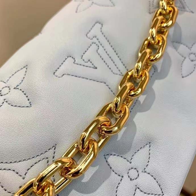 Louis Vuitton LV Women Wallet On Strap Bubblegram Blue Monogram Embroidered  Quilted Calf - LULUX