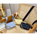 Louis Vuitton LV Women Wallet On Strap Bubblegram Blue Monogram Embroidered Quilted Calf - Image 14