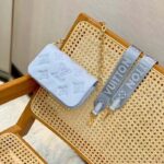 Louis Vuitton LV Women Wallet On Strap Bubblegram Blue Monogram Embroidered Quilted Calf - Image 3