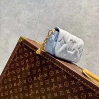 Louis Vuitton LV Women Wallet On Strap Bubblegram Blue Monogram Embroidered Quilted Calf (5)