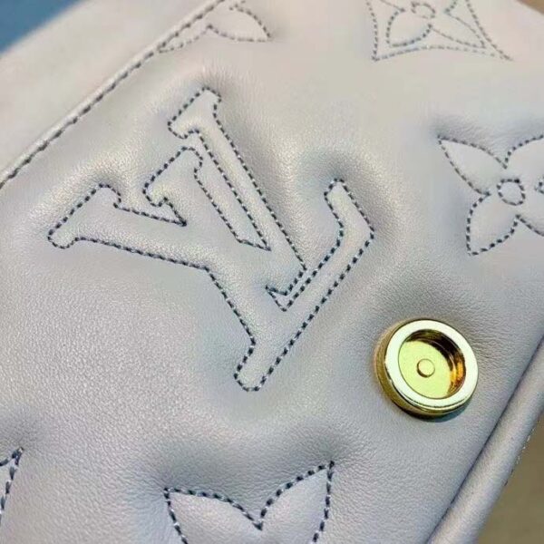 Louis Vuitton LV Women Wallet On Strap Bubblegram Blue Monogram Embroidered Quilted Calf (9)