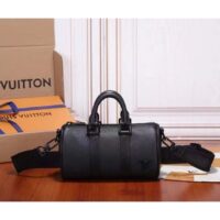 Louis Vuitton Unisex Keepall XS Black Aerogram Cowhide Leather Double Zipped Closure (8)