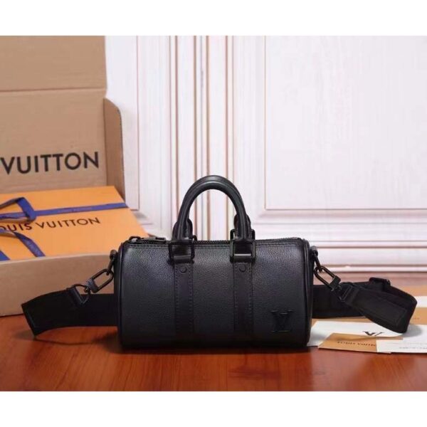 Louis Vuitton Unisex Keepall XS Black Aerogram Cowhide Leather Double Zipped Closure (19)