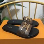 Louis Vuitton Unisex Lock It Flat Mule Brown Patent Monogram Canvas Leather Outsole - Imagen 2