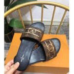 Louis Vuitton Unisex Lock It Flat Mule Brown Patent Monogram Canvas Leather Outsole - Imagen 4