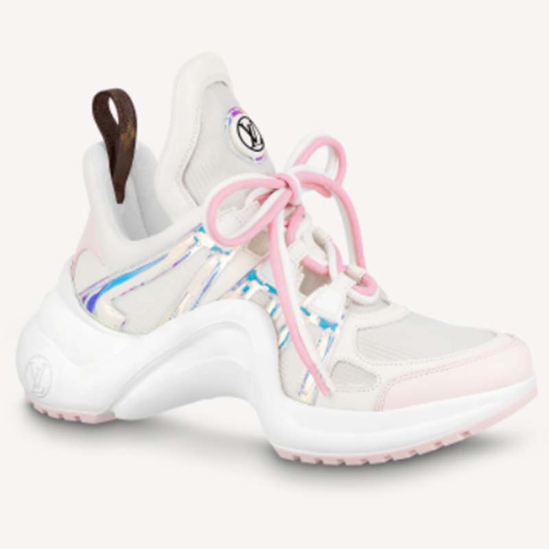 Louis Vuitton White/Pink/Blue Leather/Canvas Archlight Sneaker Size 11.5/42