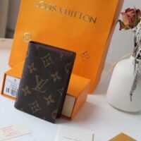 Louis Vuitton Women LV Pocket Organizer Monogram Coated Canvas Calf Leather (8)