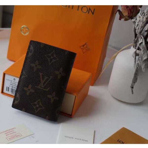 Louis Vuitton Women LV Pocket Organizer Monogram Coated Canvas Calf Leather (7)