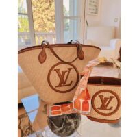 Louis Vuitton Women Saint Jacques Caramel Brown Synthetic Knitted Raffia Cowhide Leather