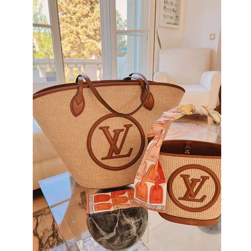 Louis Vuitton Petit Bucket Caramel in Synthetic Raffia/Cowhide Leather with  Gold-tone - US