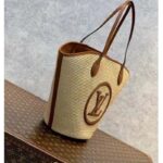 Louis Vuitton Women Saint Jacques Caramel Brown Synthetic Knitted Raffia Cowhide Leather - Image 4