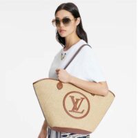 Louis Vuitton Women Saint Jacques Caramel Brown Synthetic Knitted Raffia Cowhide Leather